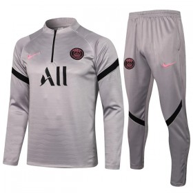 Paris Saint Germain Sudadera De Entrenamiento Trajes 2021/22 Gris Claro Quarter-Zip - Hombre
